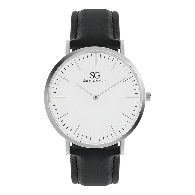 RelĂłgio Masculino Prata De Couro Preto Saint Germain Murray Hill 40mm Fundo Preto RelĂłgio Masculino Prata De Couro Preto Saint Germain Murray Hill 40mm Fundo Preto