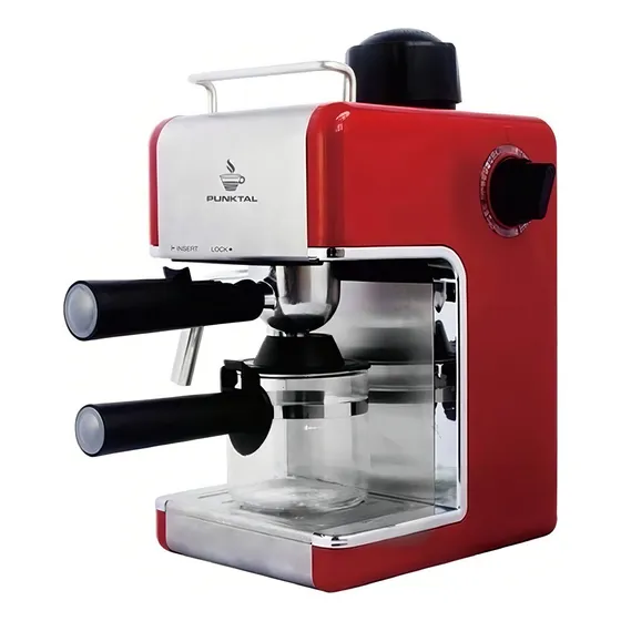 Cafetera Punktal PK-C103 automática roja y plata expreso