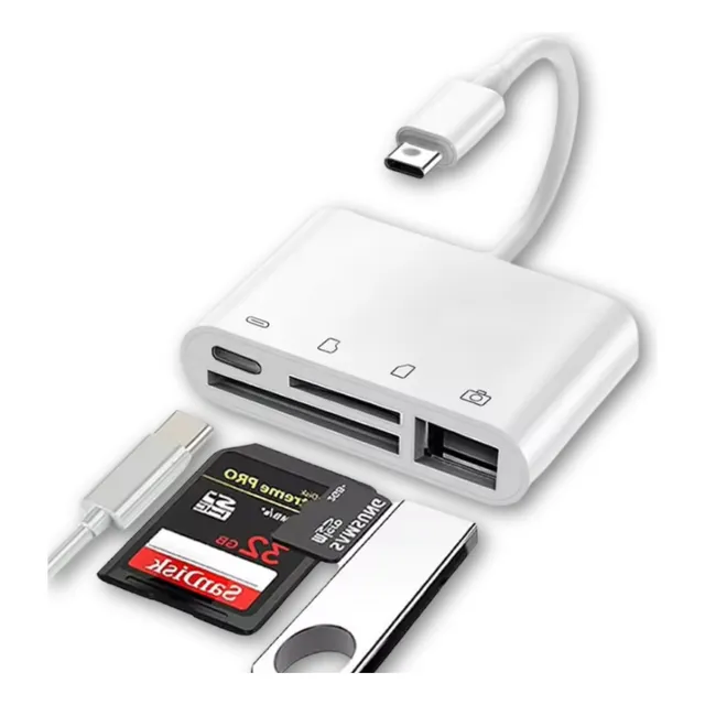 Adaptador Lector Tarjeta Memoria Microsd 4en1 Tipoc Iphone15