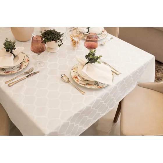 Toalha De Mesa Impermeável 8 Lugares 2,10 X 2,10 M Jacquard
