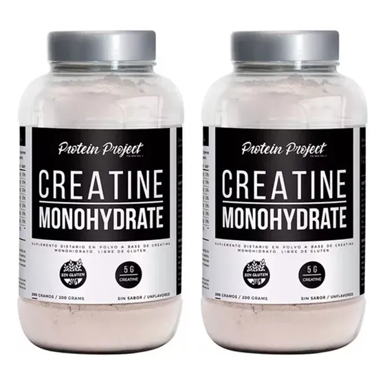 Protein Project Combo Creatina Monohidrato 2 Unidades X200gr Sabor Sin Sabor