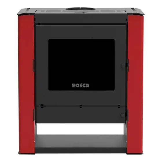 Estufa A Leña Bosca Gold 500 Black Vision Burdeo