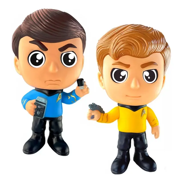 Kit 2 Bonecos Star Trek Capitão Kirk Mccoy Jornada Estrelas