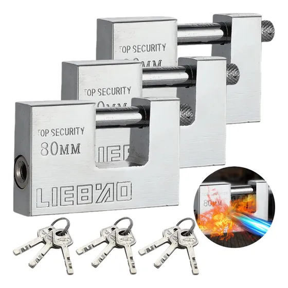 3 Piezas Candados Cortina Extra Seguridad (80mm) Antirrobo