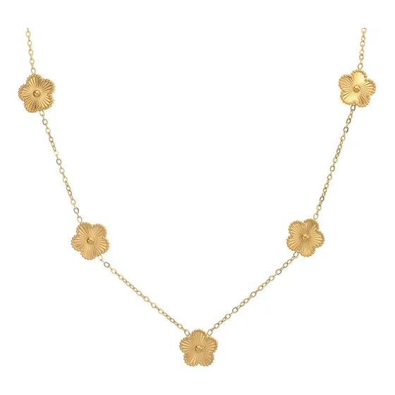 Collar Lucky En Acero Bañado Oro 18k