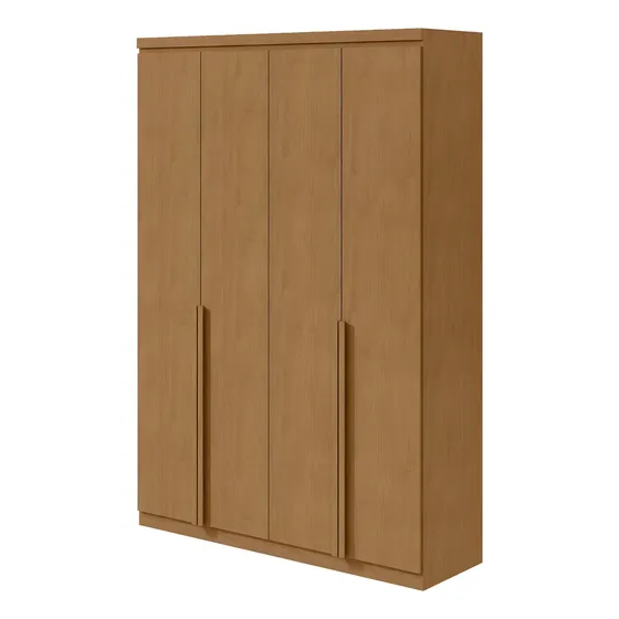 Guarda-roupa Solteiro Lopas Alonzo 4 Portas 2 Gavetas 100% Mdf Cor Amêndoa
