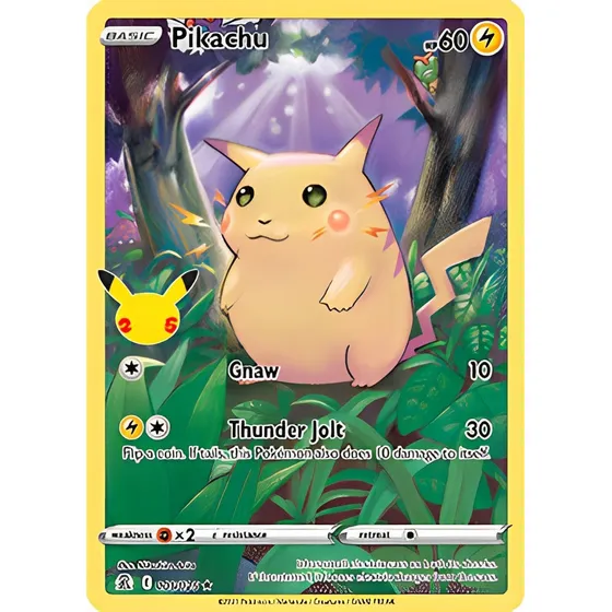 Carta Pokémon Pikachu Original Celebrations Thunder Jolt