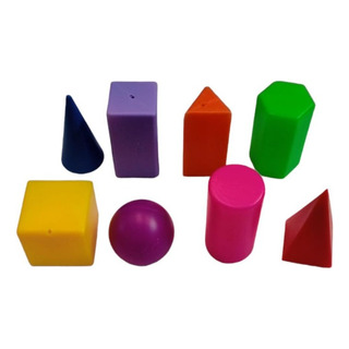 Juego Didáctico Cuerpos Geométricos De Plástico, C/8 Piezas Juego Didáctico Cuerpos Geométricos De Plástico, C/8 Piezas