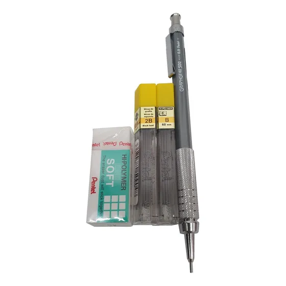 Lapiseira Graphgear 500 0.9 Mm + Grafites B E 2b + Borracha