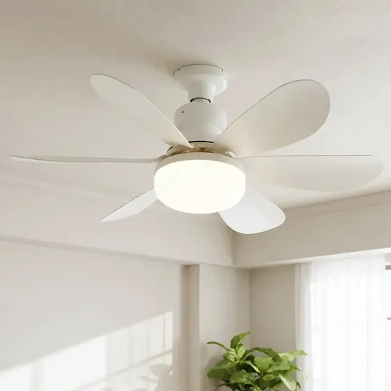 Lâmpada Ventilador De Teto Hélices Controle Remoto Luz Mudo