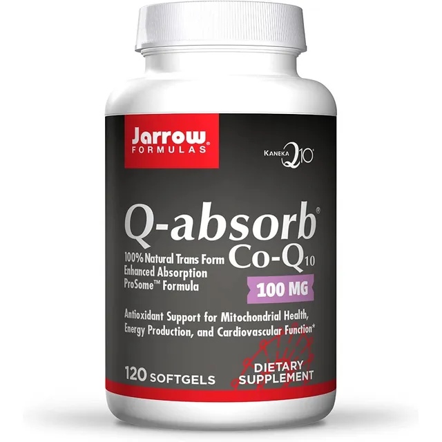 Jarrow Formulas Q-absorb Con Coq10 100 Mg Está Elaborado A Partir De Un Sistema De Liberación De Proliposoma Liposoluble Que Ayuda La Producción De Energía Mitocondrial  Contiene 120 Cápsulas