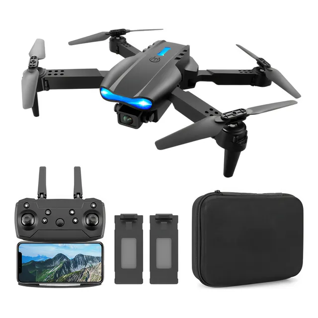Mini Drone Ourlife E99 Version 3 Pro2 Cámara Profesional 4k Dupla 2 Baterías Color Negro Control Remoto Vía App