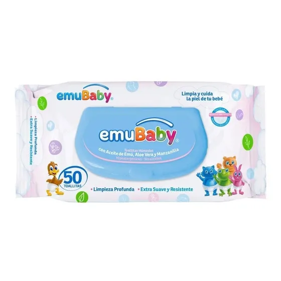 Toallas Humedas Emubaby Premium Con Tapa 50 Unidades
