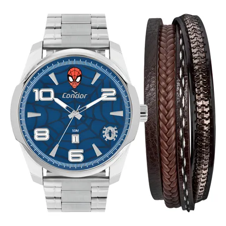 Kit Masculino Marvel Spider Man Prata Condor -co2115mzh/ki4a
