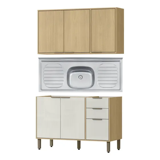 Cocina Modular Gloria Bajo Mesada Aéreo Mdp 15mm Y Pileta