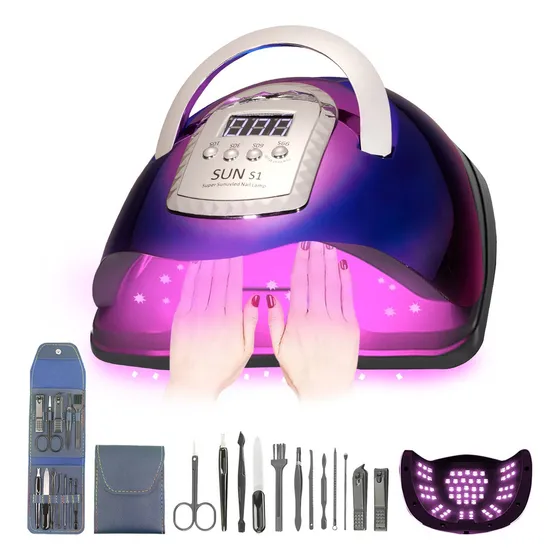 Lámpara Uv De Uñas 127V 280w/66 Led Luz Uv Roja No Daña Las Manos Color Violeta Oscuro