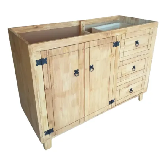 Balcão Cozinha Colonial 90x120x50cm Gabinete Rústico Madeira