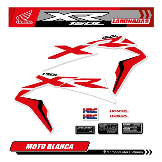 Kit Calcos Gráfica Honda Xr 150 Modelo 2019 - Laminados