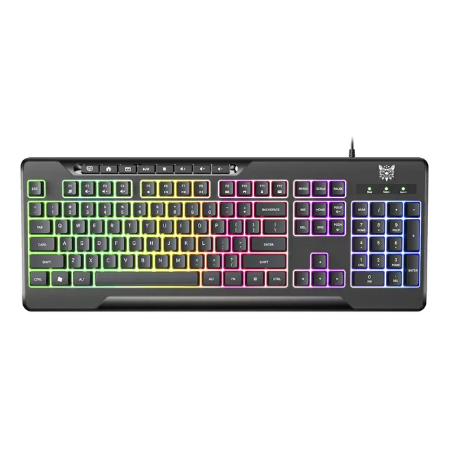 Teclado Gamer Onikuma Retroiluminado Controles Multimedia Teclado Negro Idioma Inglés Internacional