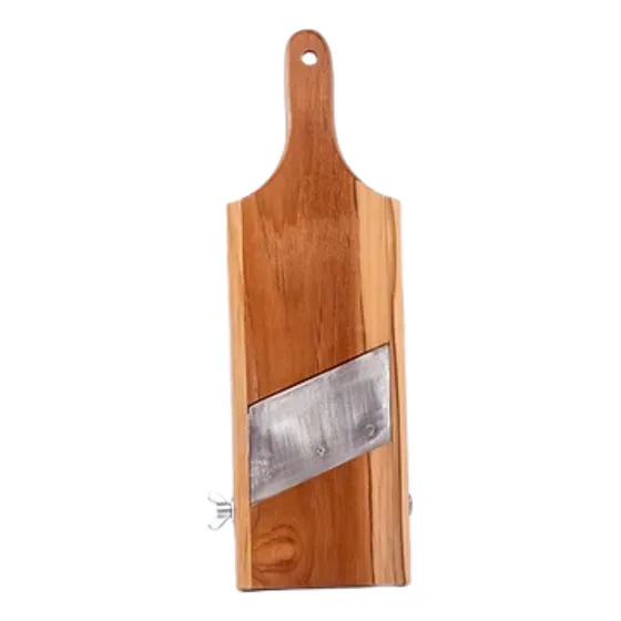 Fatiador De Legumes Madeira Lamina Aço Inox Com Regulagem