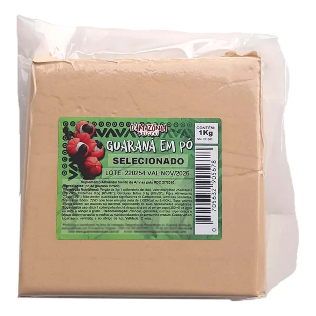 Guaraná Em Pó Selecionado - Embalado A Vácuo - Pacote 1kg