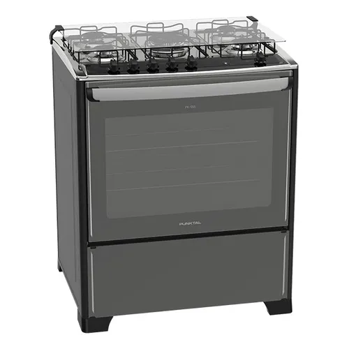 Cocina Punktal 5 Hornallas Supergas Negra Tapa Vidrio