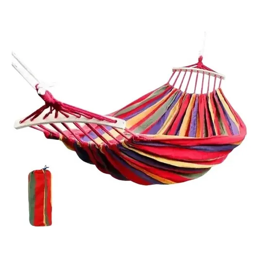 Hamaca Chinchorro 100% De Algodón Con Bolso 200 X 80 Cm