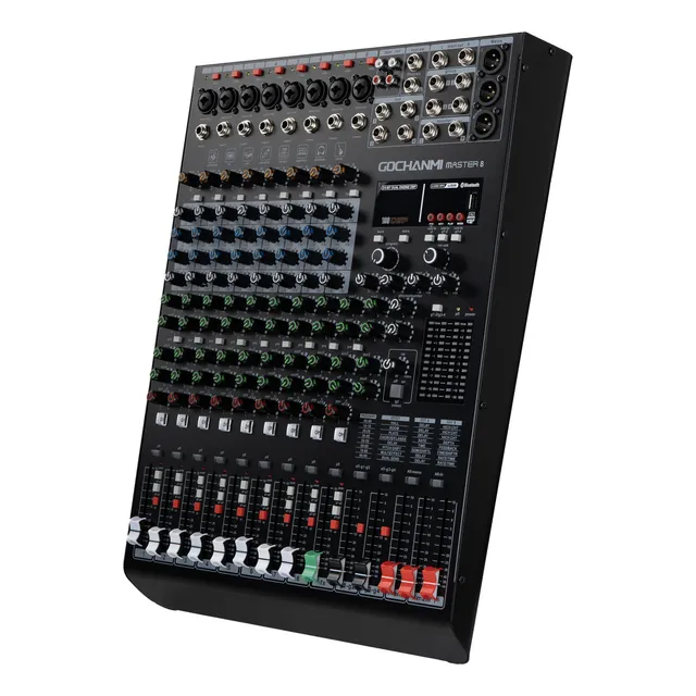 Mezcladora Gochanmi Master8 Audio Dj Mixer 8 canale 199 Dsp Eq Usb Consolas de Sonido
