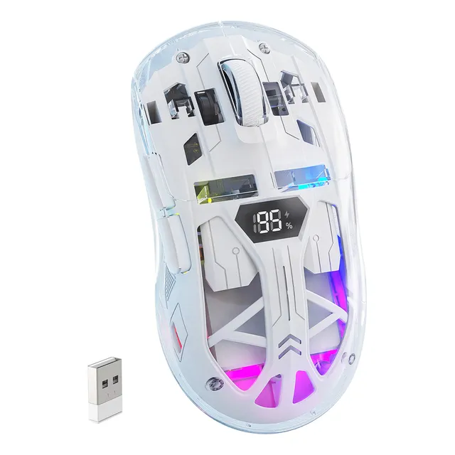 Free Wolf Ratón Modo Dual Inalámbrico Rgb A2 Mouse Blanco