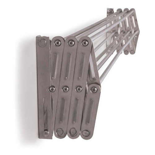 Varal De Parede 60cm Em Alumínio Sanfonado Recolhível Cor Prateado Gibafer