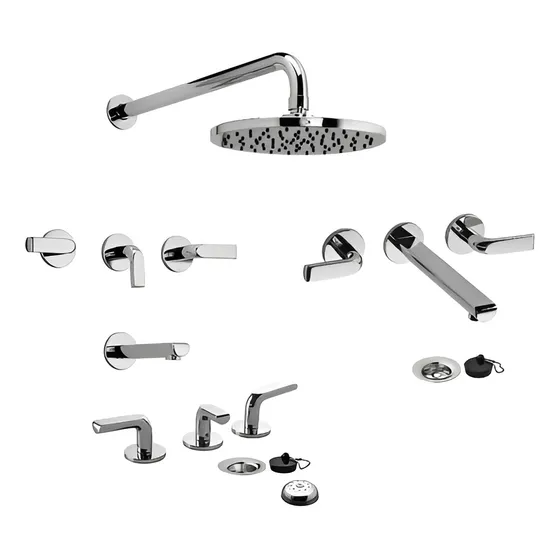 Fv Cipres Kit Grifería Baño Ducha, Lavatorio Pared Y Bidet