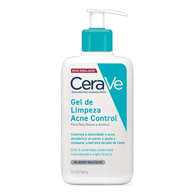Cerave Gel De Limpeza Facial Control De Acne Com Ácido Salicílico E Niacinamida Para Pele ...