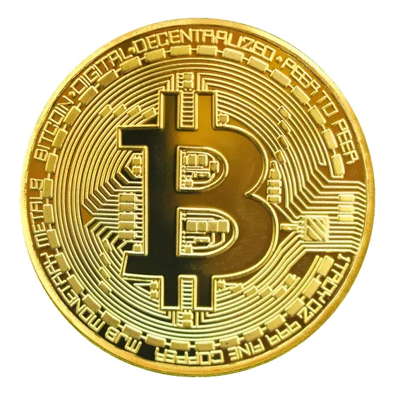 Moeda Bitcoin Colecionável Dourada