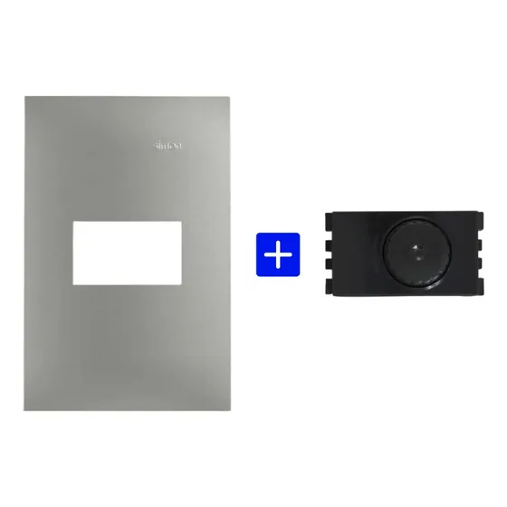 Dimmer Rotativo Para Led Grafito Con Placa Aluminio Simon 25