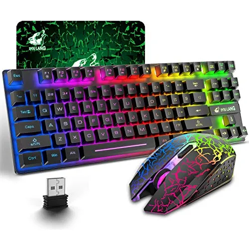 Combo De Teclado Y Mouse Inalambricos Rgb Gamer