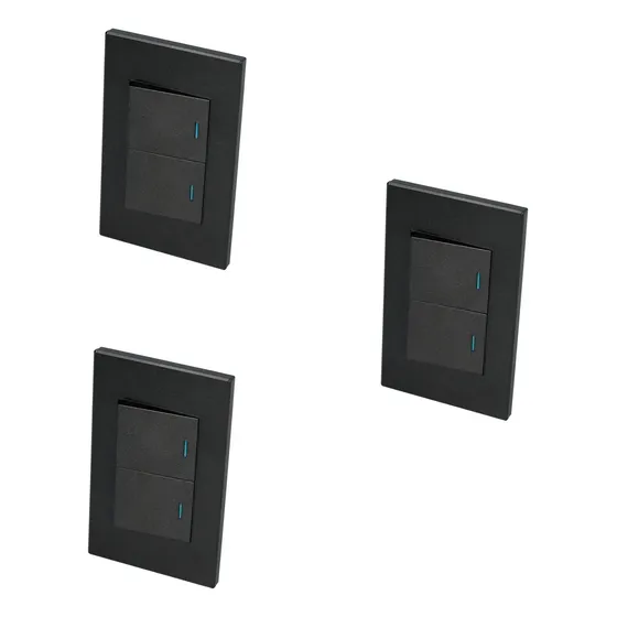 Kit 2placas Con Apagador + 3 Con Apagador Doble