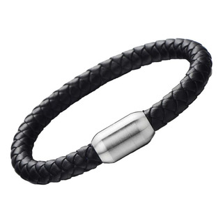 Coolsteelandbeyond Pulsera De Cuero Trenzado Negro Para Homb Coolsteelandbeyond Pulsera De Cuero Trenzado Negro Para Homb