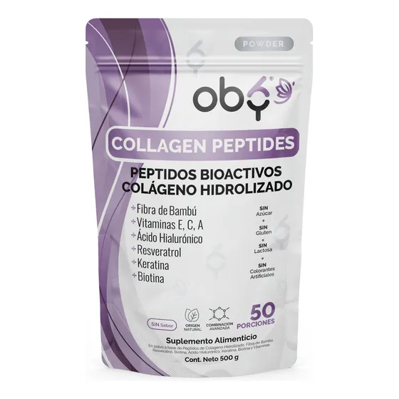 Colageno Hidrolizado Fortalecido Resveratrol, Biotina, Keratina, Acido Hialuronico Y Vitaminas | Peptidos Bioactivos De Colágeno Hidrolizado | Polvo Sin Sabor 500gr 50 Días