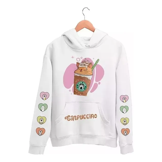 Buzo Canguro Catpuccino Gatito Cute Kawaii Infantil