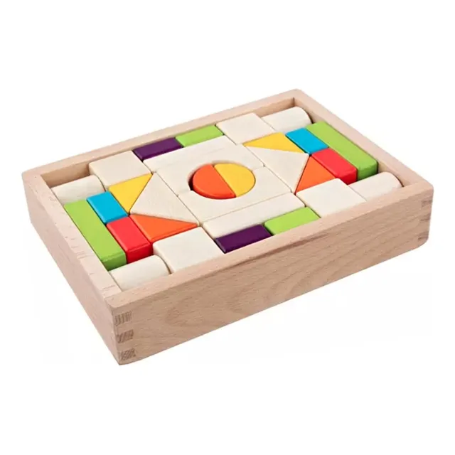 Bloques De Madera Apilables - Set De 30 Piezas - Montessori