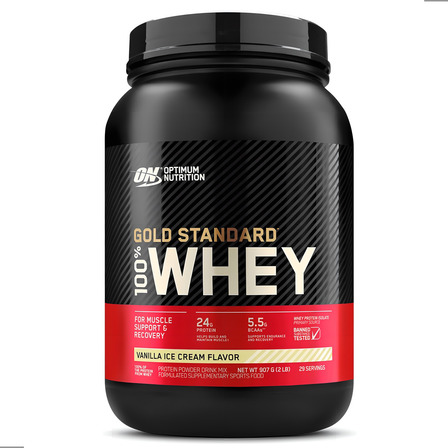 Whey Protein Gold Standard 100% Sabor Sorvete De Baunilha Pote Com 907g Optimum Nutrition Whey Protein Gold Standard 100% Sabor Sorvete De Baunilha Pote Com 907g Optimum Nutrition