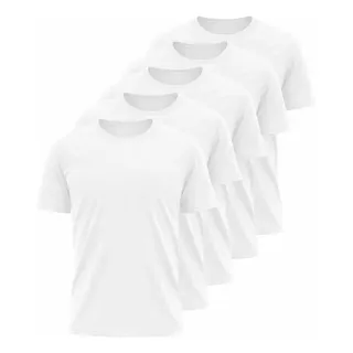 Kit 5 Camiseta Lisa Básica Algodão Casual Unissex Premium