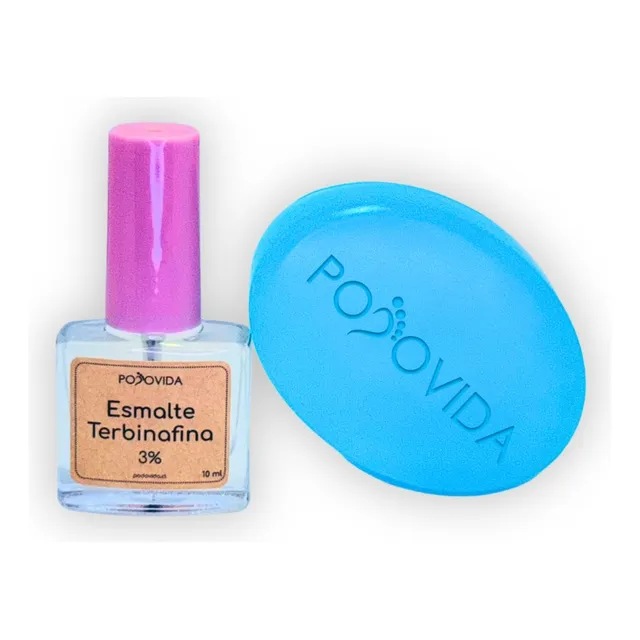 Kit Esmalte Terbinafina 3% + Jabón Antimicótico Cobre