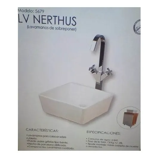 Lavamanos Moderno Sobreponer De Cerámica Nerthus Venceramica