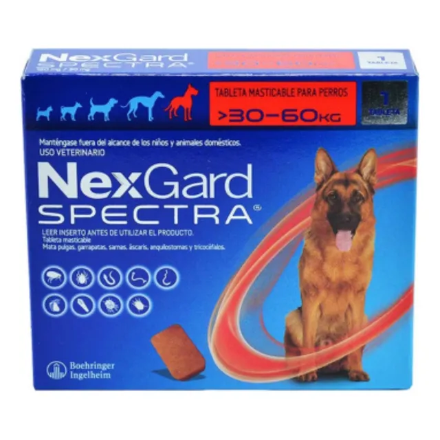 Pastilla Antipulgas Garrapata Nexgard Spectra Perro 30-60 Kg