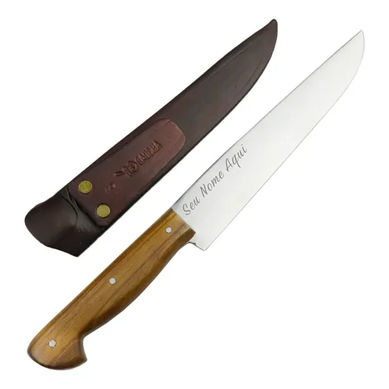 Faca Artesanal Churrasco Gaúcha Aço Inox 8  Personalizada