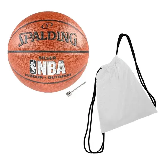 Balón Basketball Nba Spalding Baloncesto Silver #7 Bolso