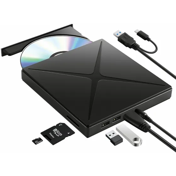 Lector Dvd Externo Quemador Cd Grabador Lectora Usb Y Tipo C