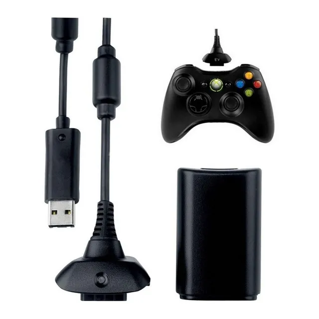Kit Carga Y Juega Bateria Pila Xbox 360 De Cargador Control 