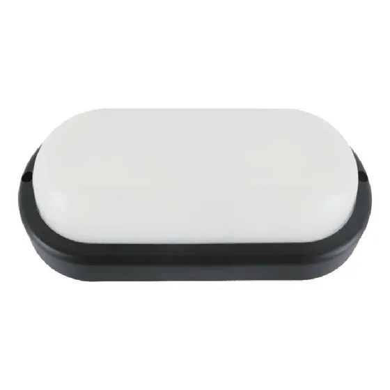 Tortuga Aplique Led Oval Negra Sica 8w Luz Cálida / Fría Estructura Luz Fría